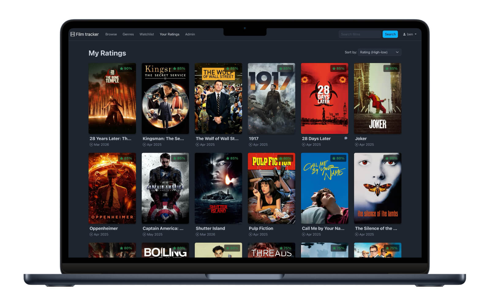 Homepage split screenshot
